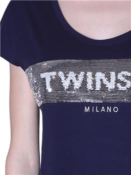T-shirt twin set MID BLU