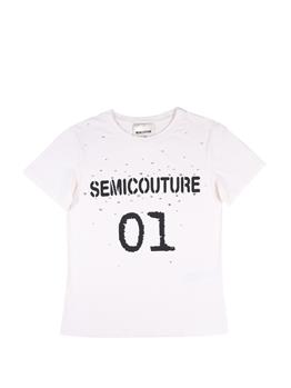 T-shirt semicouture strass BIANCO SET