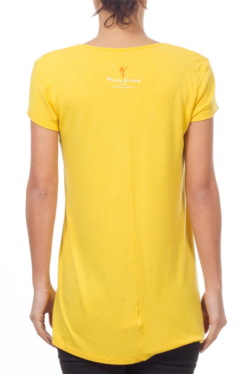 manila grace t-shirt scollo v giallo p6